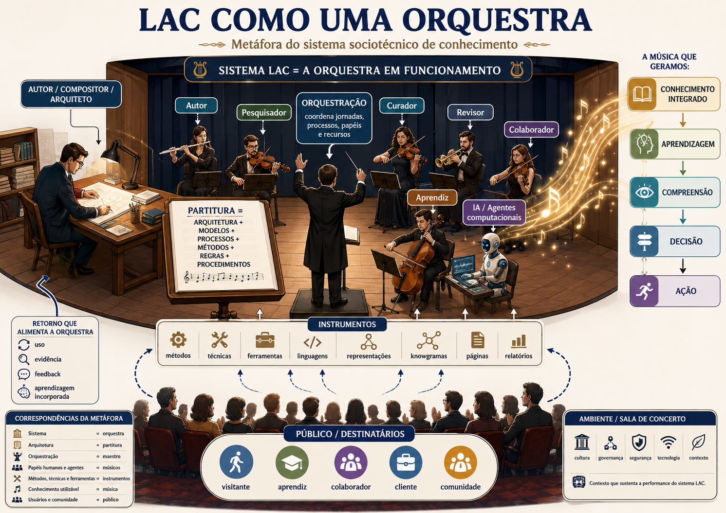 Knowgrama da metáfora LAC como uma orquestra
